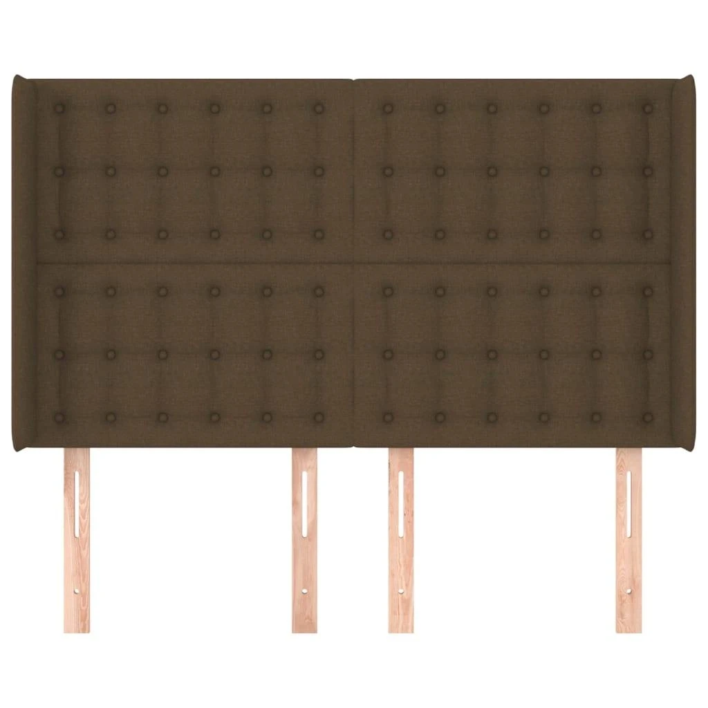 Galvūgalis su auselėmis, rudas, 147x16x118/128cm, audinys