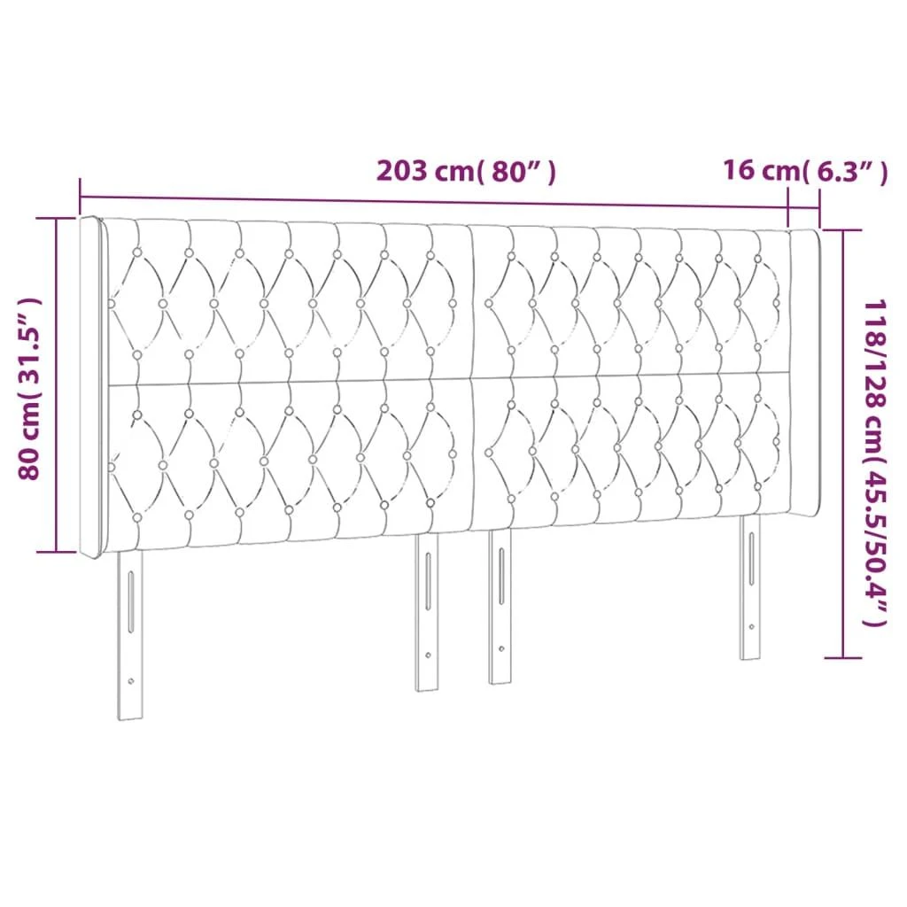 Galvūgalis su auselėmis, taupe, 203x16x118/128cm, audinys