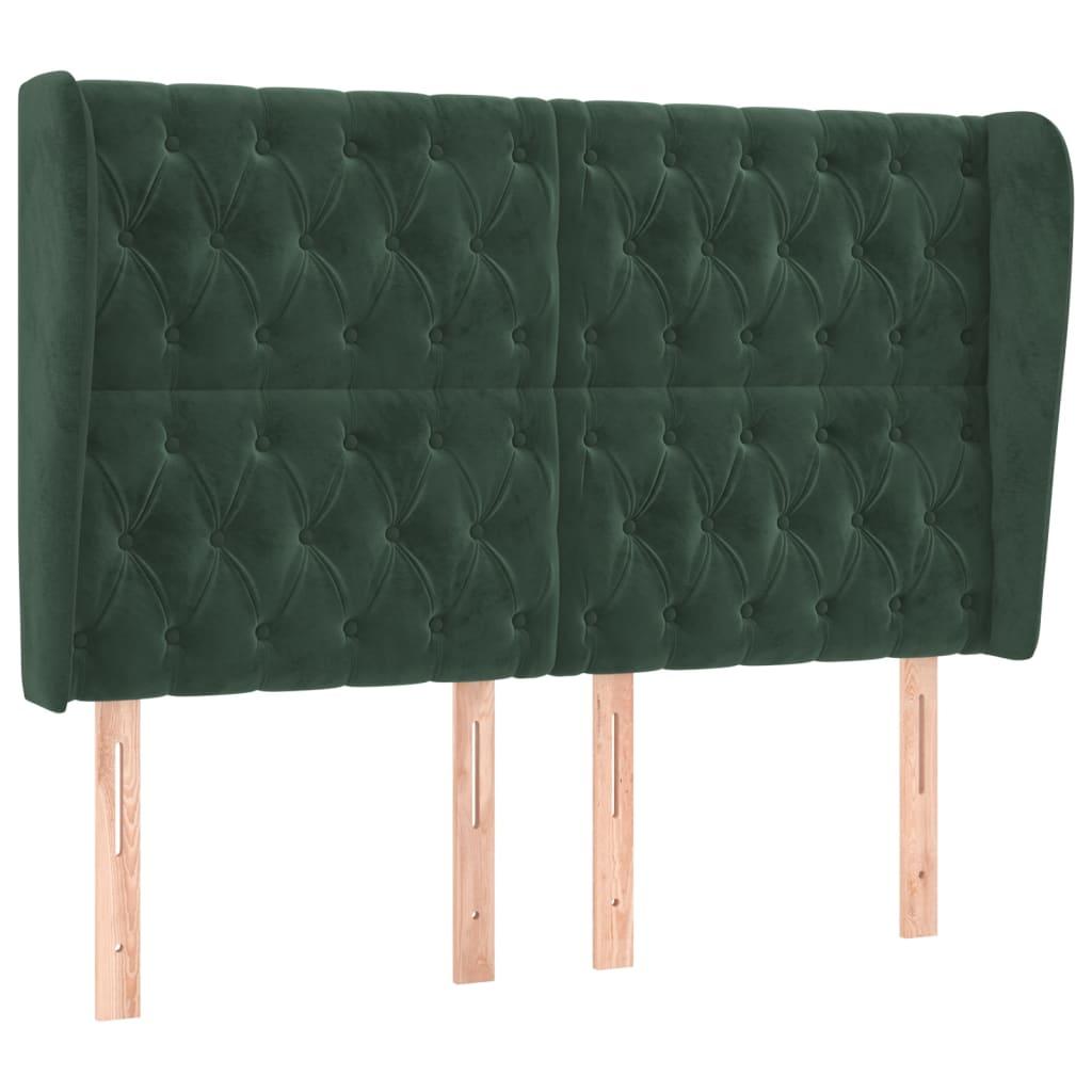 Galvūgalis su auselėmis, žalias, 163x23x118/128cm, aksomas