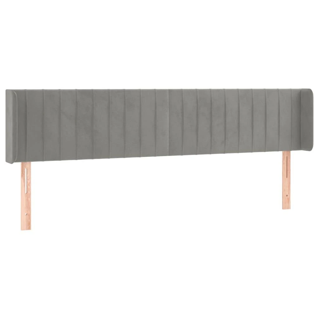 Galvūgalis su auselėmis,šviesiai pilkos,203x16x78/88cm, aksomas