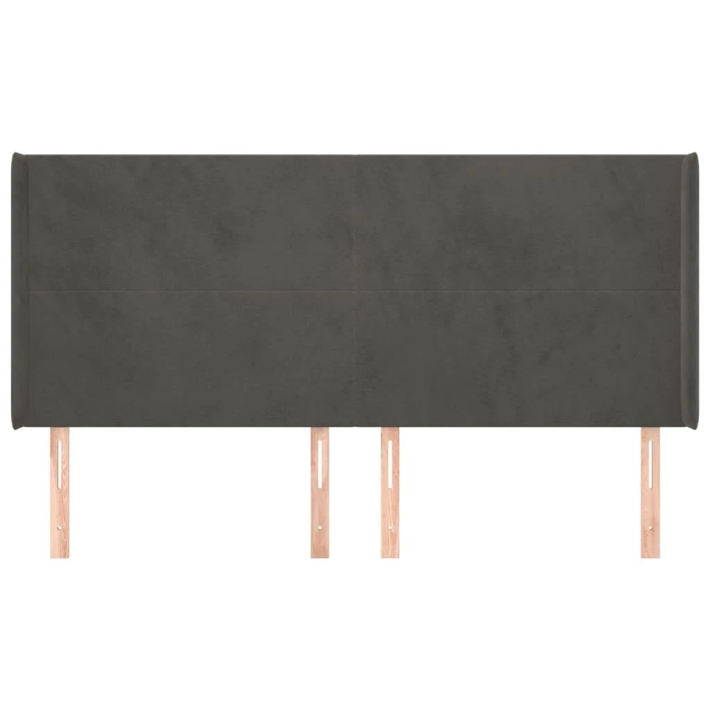 Galvūgalis su auselėmis,tamsiai pilkos,203x16x118/128cm,aksomas