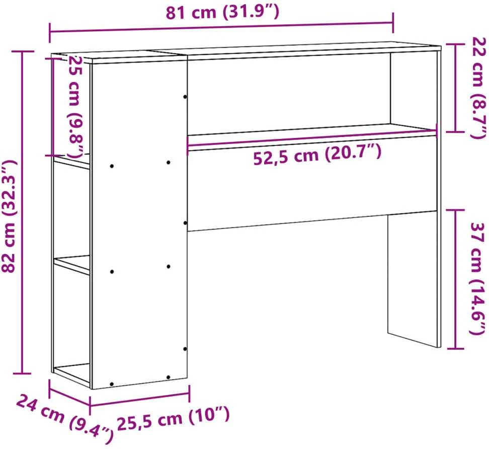 Galvūgalis su daiktų laikymo vieta, 75cm, pušies masyvas