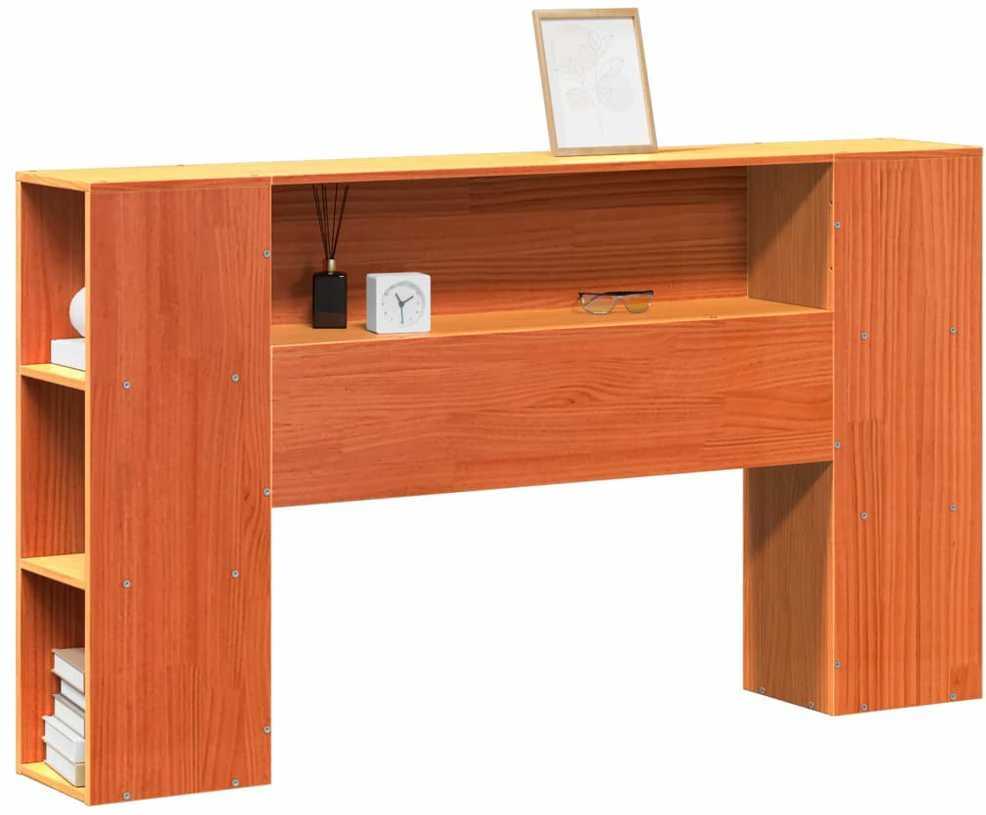 Galvūgalis su daiktų laikymo vieta, rudas, 135cm, pušis