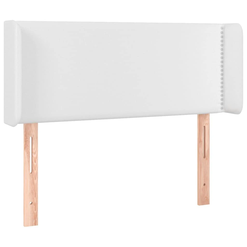 Galvūgalis su LED, baltos spalvos, 103x16x78/88cm, dirbtinė oda