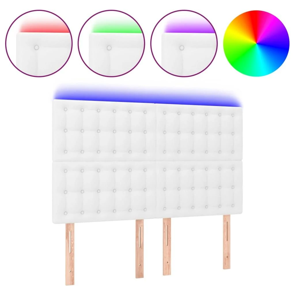 Galvūgalis su LED, baltos spalvos, 144x5x118/128 cm