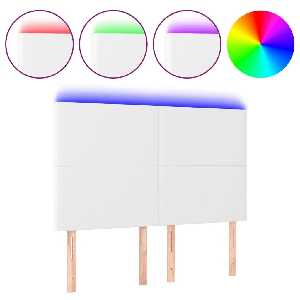 Galvūgalis su LED, baltos spalvos, 144x5x118/128 cm