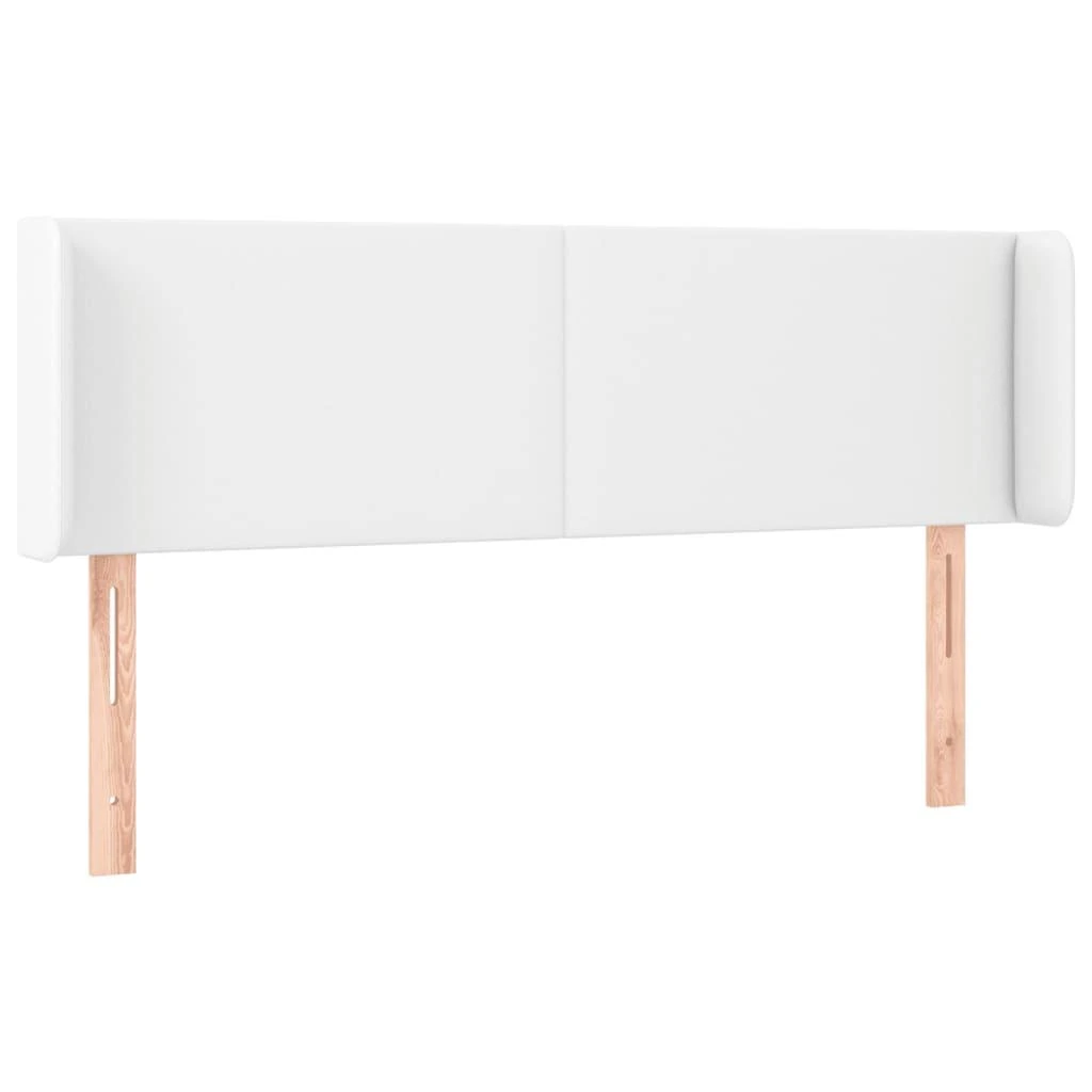 Galvūgalis su LED, baltos spalvos, 147x16x78/88cm, dirbtinė oda