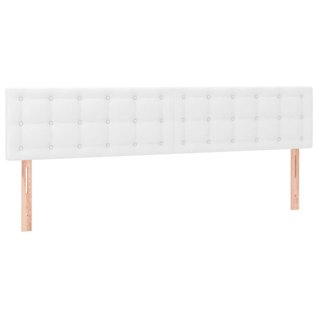 Galvūgalis su LED, baltos spalvos, 160x5x78/88cm, dirbtinė oda