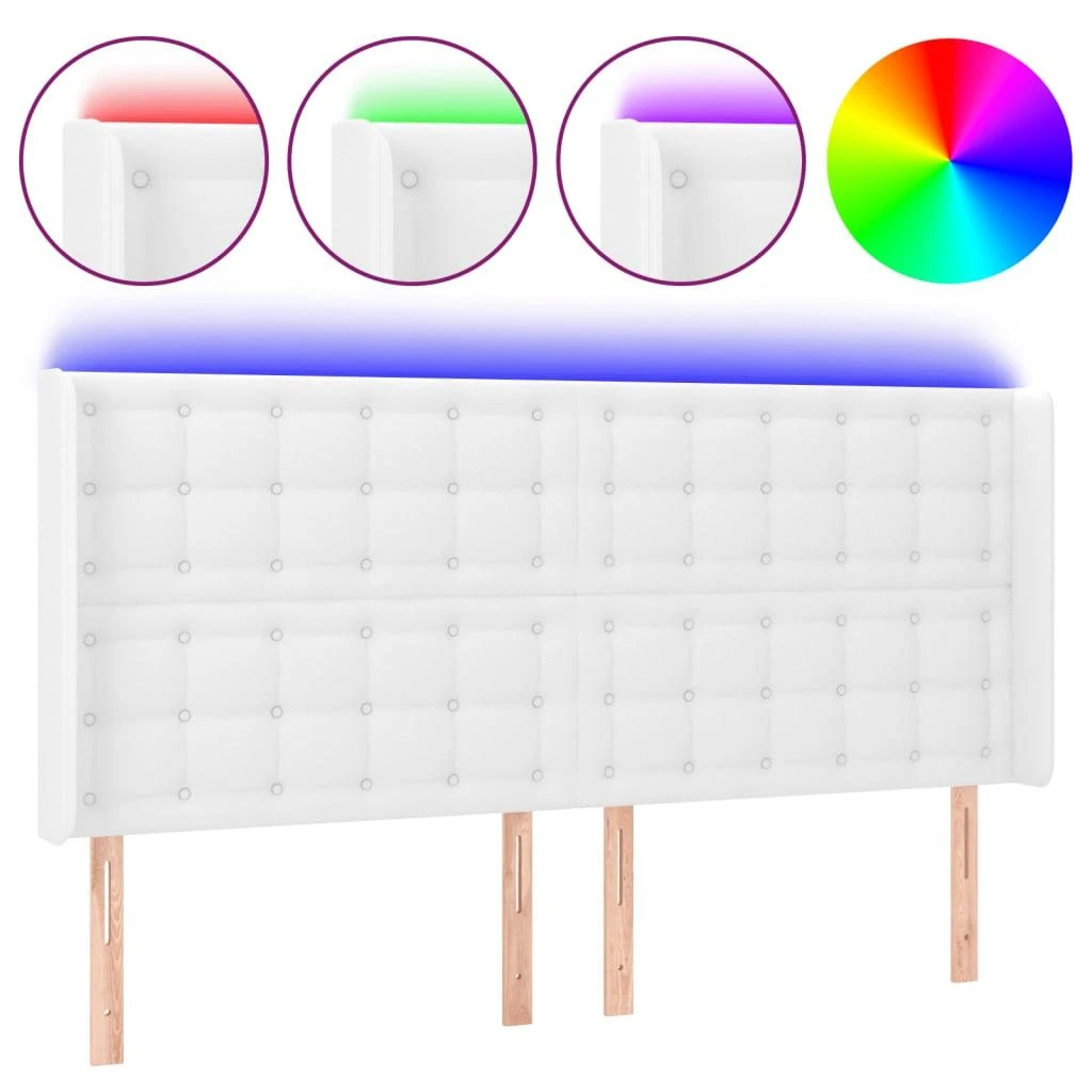 Galvūgalis su LED, baltos spalvos, 163x16x118/128 cm