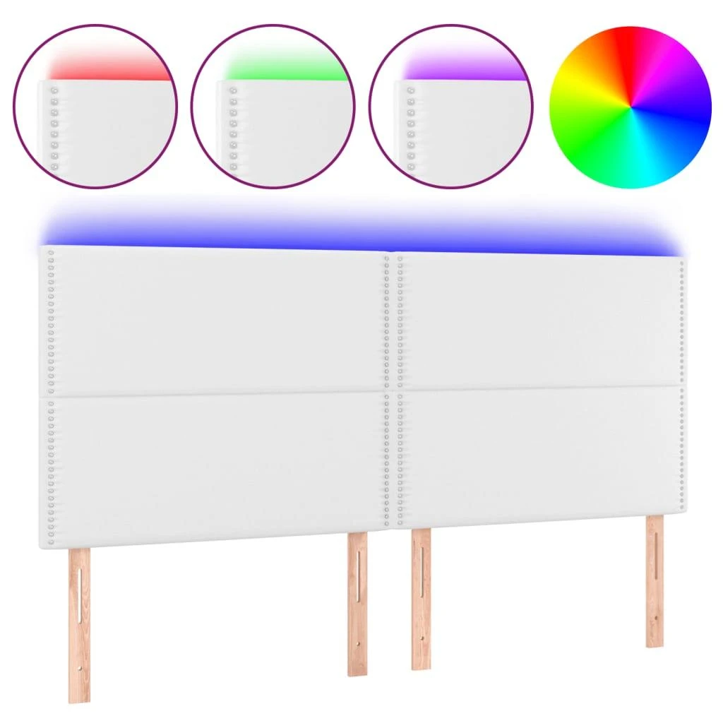 Galvūgalis su LED, baltos spalvos, 200x5x118/128 cm