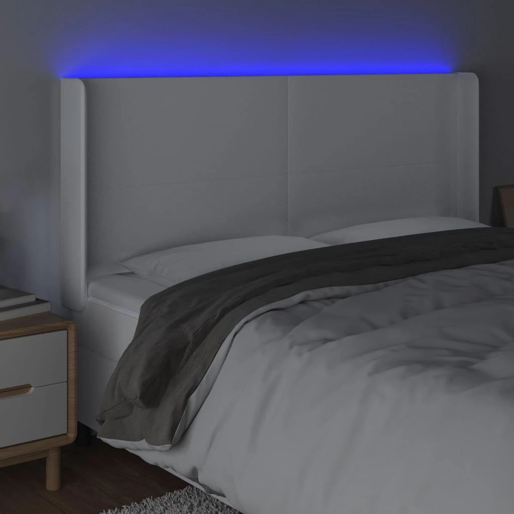 Galvūgalis su LED, baltos spalvos, 203x16x118/128 cm