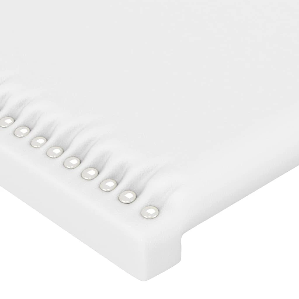 Galvūgalis su LED, baltos spalvos, 203x16x78/88cm, dirbtinė oda