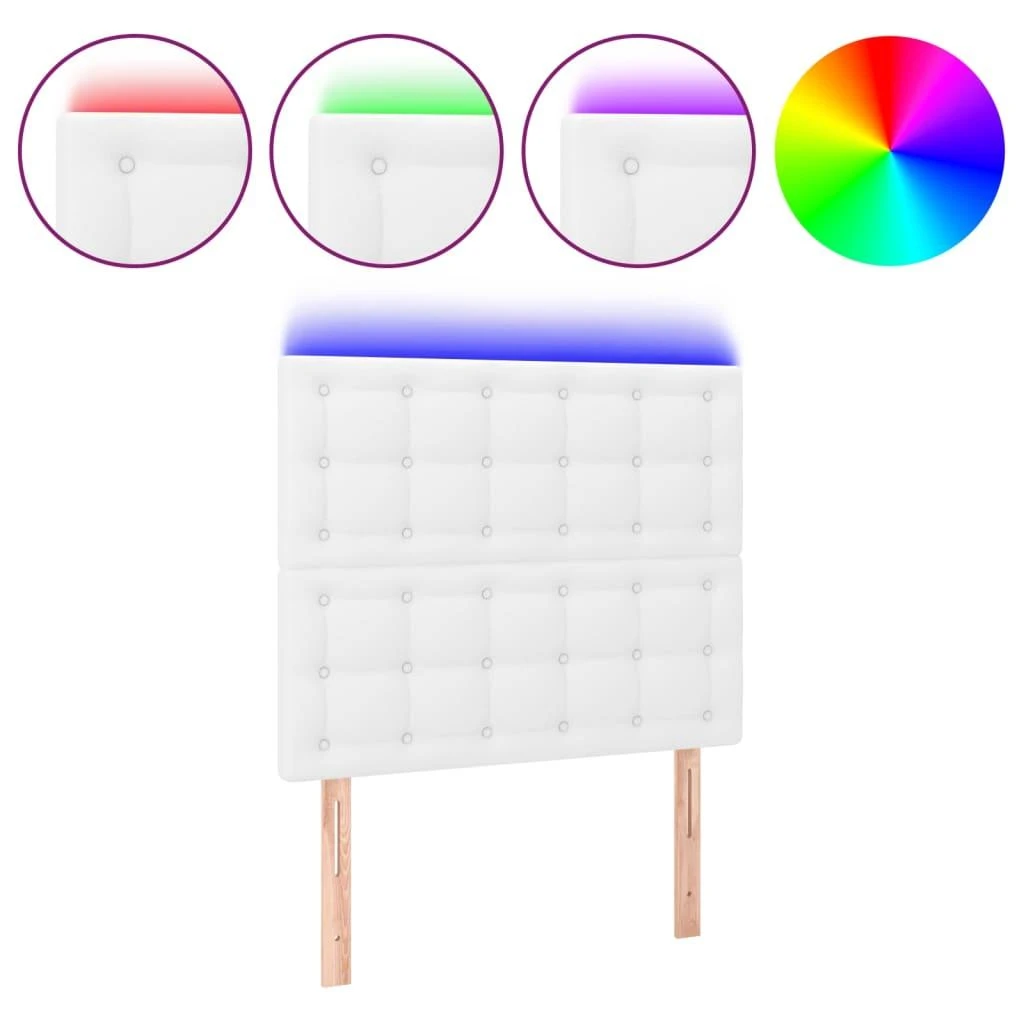 Galvūgalis su LED, baltos spalvos, 90x5x118/128 cm
