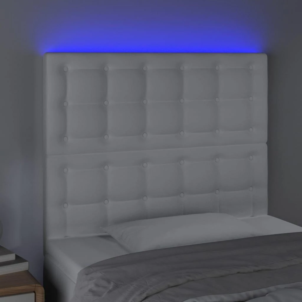 Galvūgalis su LED, baltos spalvos, 90x5x118/128 cm