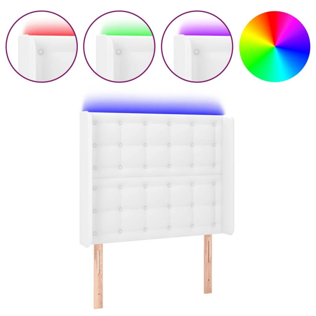 Galvūgalis su LED, baltos spalvos, 93x16x118/128 cm