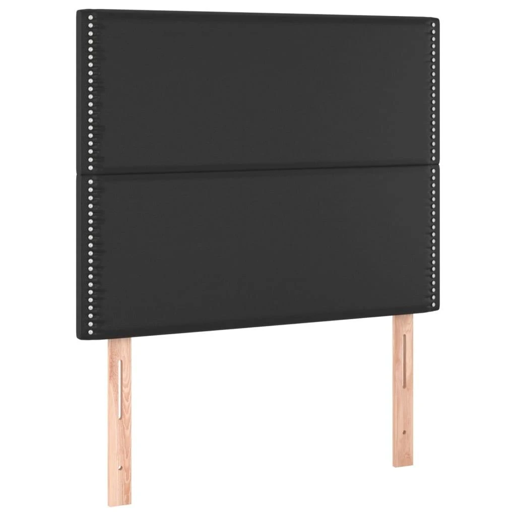 Galvūgalis su LED, juodos spalvos, 100x5x118/128cm dirbtinė oda