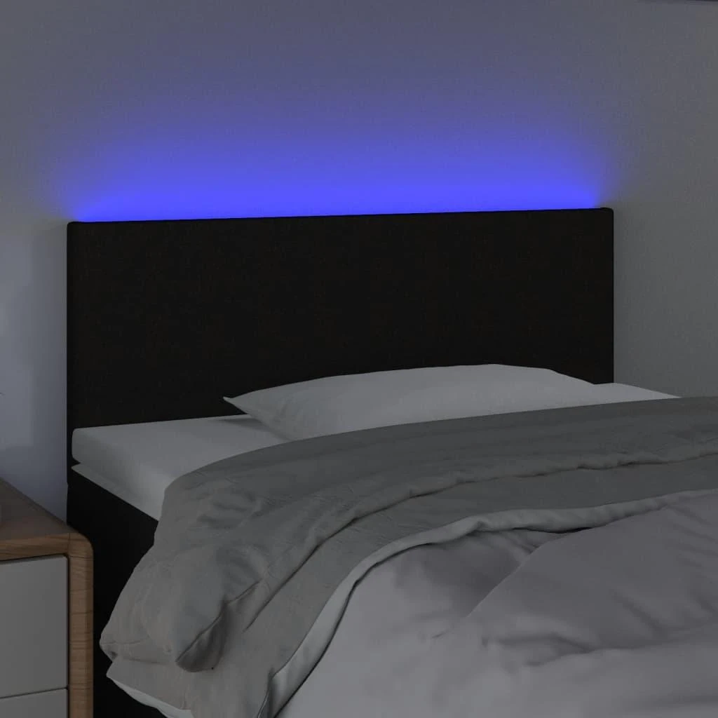 Galvūgalis su LED, juodos spalvos, 100x5x78/88cm, audinys