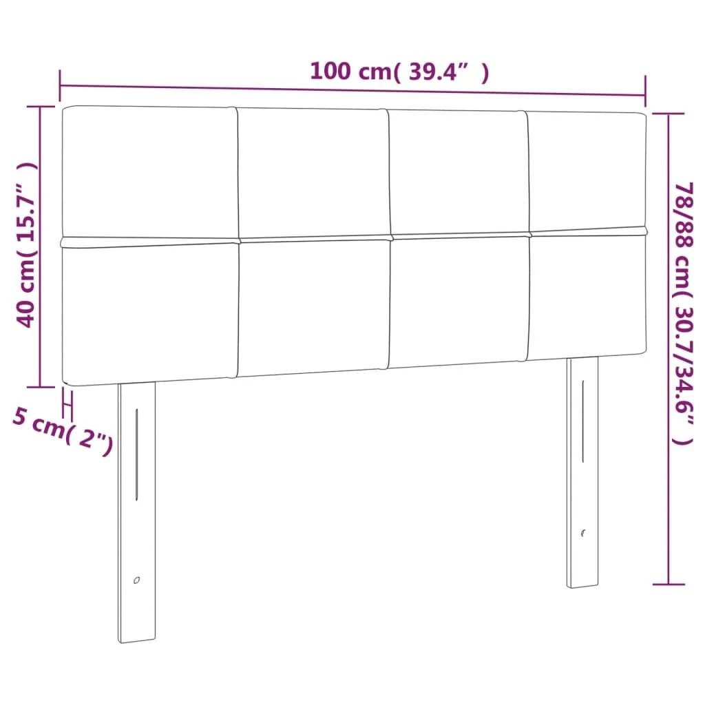 Galvūgalis su LED, juodos spalvos, 100x5x78/88cm, aksomas