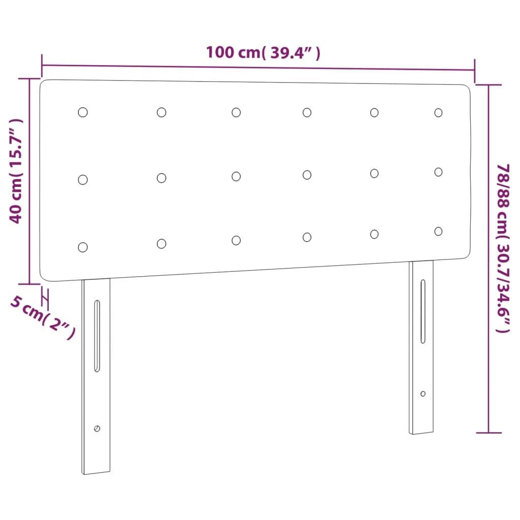Galvūgalis su LED, juodos spalvos, 100x5x78/88cm, aksomas