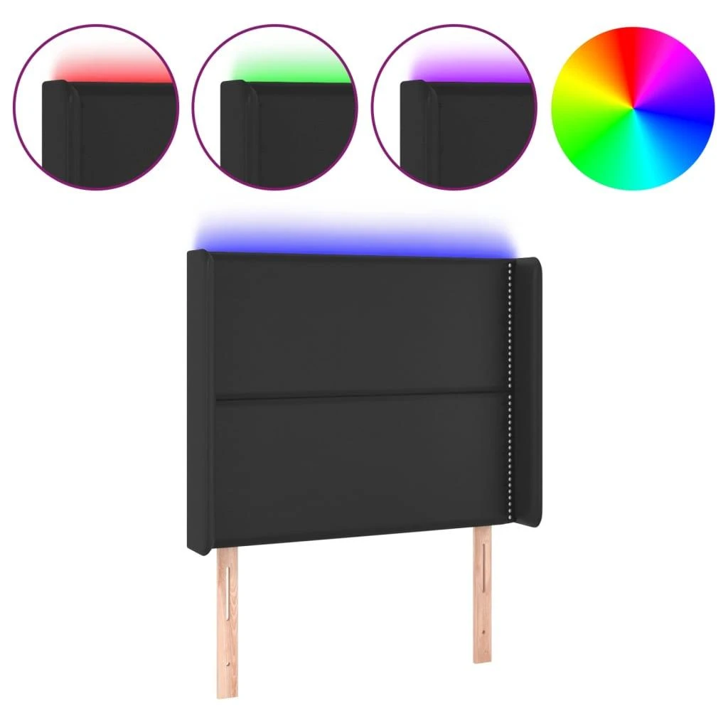 Galvūgalis su LED, juodos spalvos, 103x16x118/128 cm