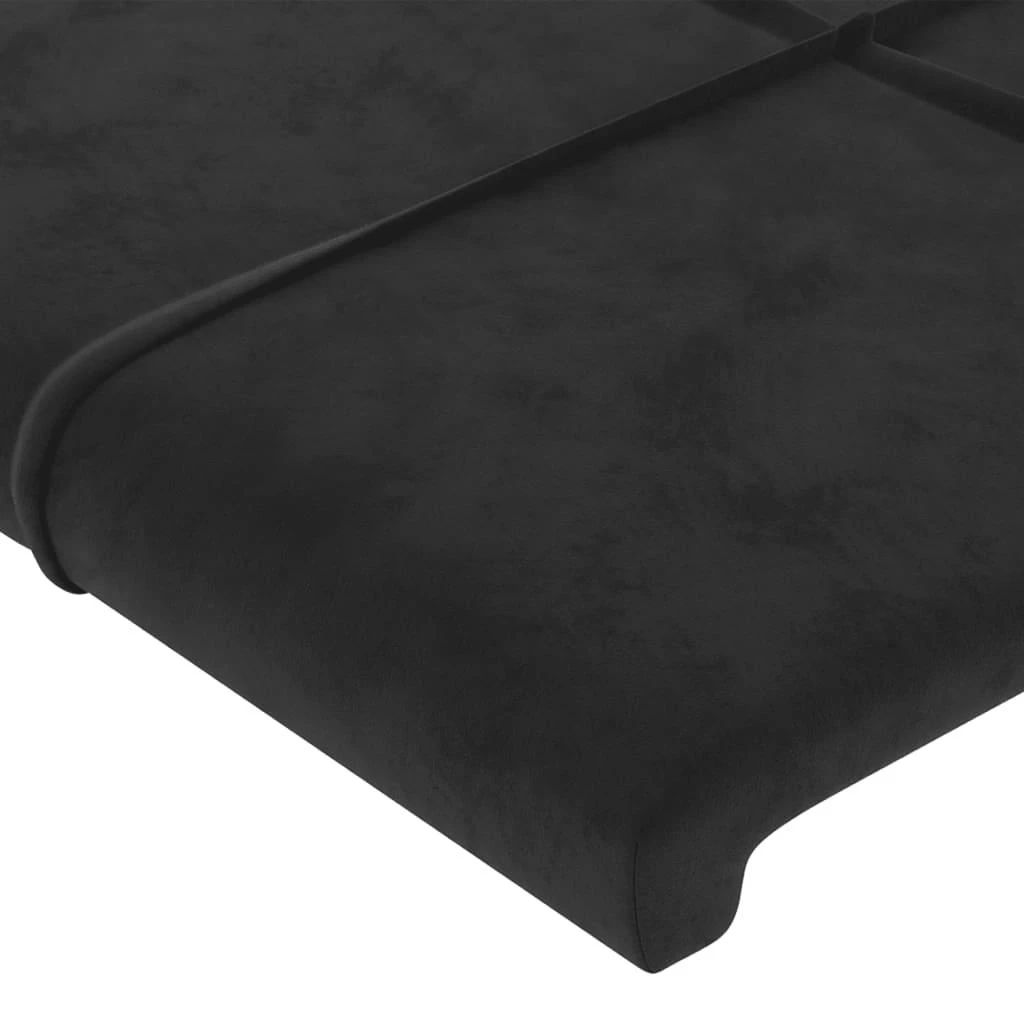 Galvūgalis su LED, juodos spalvos, 103x16x118/128cm, aksomas