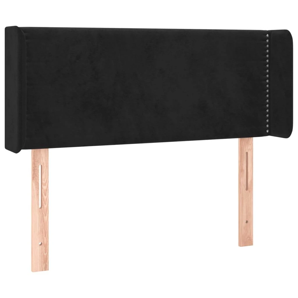 Galvūgalis su LED, juodos spalvos, 103x16x78/88cm, aksomas