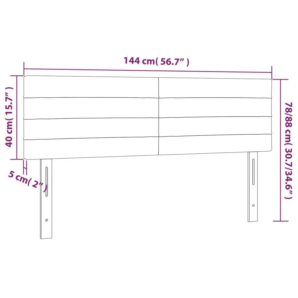 Galvūgalis su LED, juodos spalvos, 144x5x78/88cm, audinys