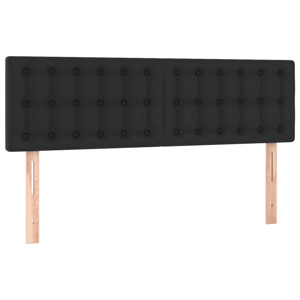 Galvūgalis su LED, juodos spalvos, 144x5x78/88cm, dirbtinė oda