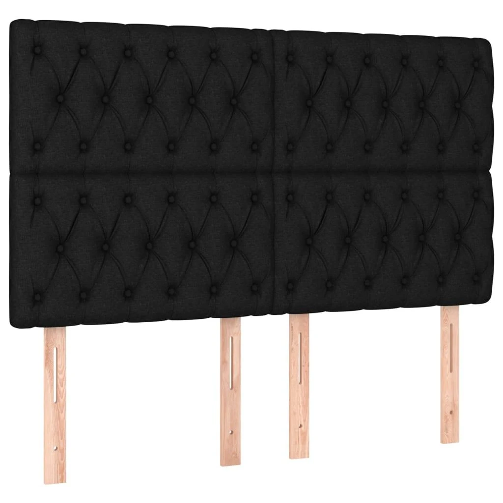 Galvūgalis su LED, juodos spalvos, 144x7x118/128cm, audinys