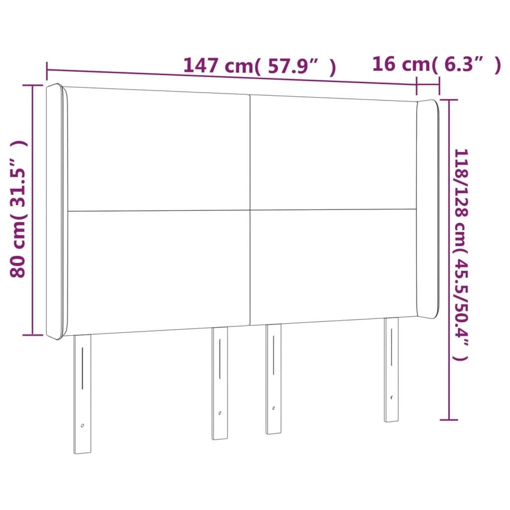 Galvūgalis su LED, juodos spalvos, 147x16x118/128 cm
