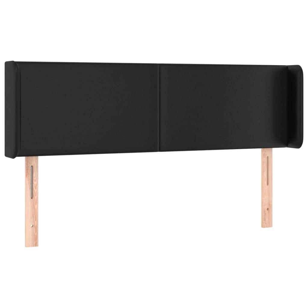 Galvūgalis su LED, juodos spalvos, 147x16x78/88cm, dirbtinė oda