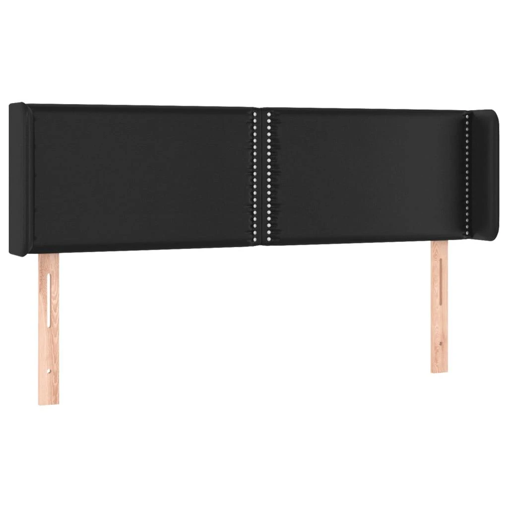 Galvūgalis su LED, juodos spalvos, 147x16x78/88cm, dirbtinė oda