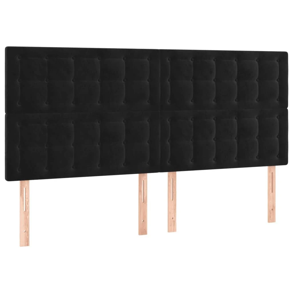 Galvūgalis su LED, juodos spalvos, 160x5x118/128cm, aksomas