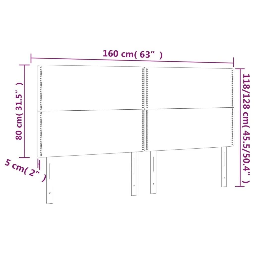 Galvūgalis su LED, juodos spalvos, 160x5x118/128cm, audinys