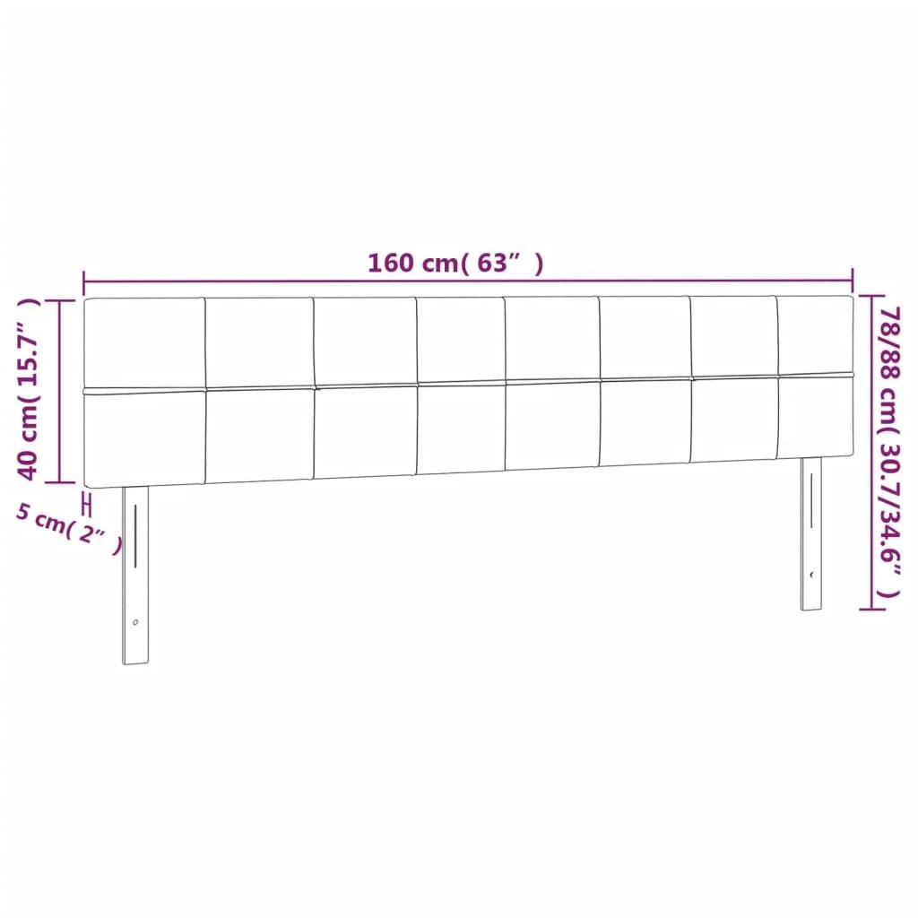 Galvūgalis su LED, juodos spalvos, 160x5x78/88cm, audinys