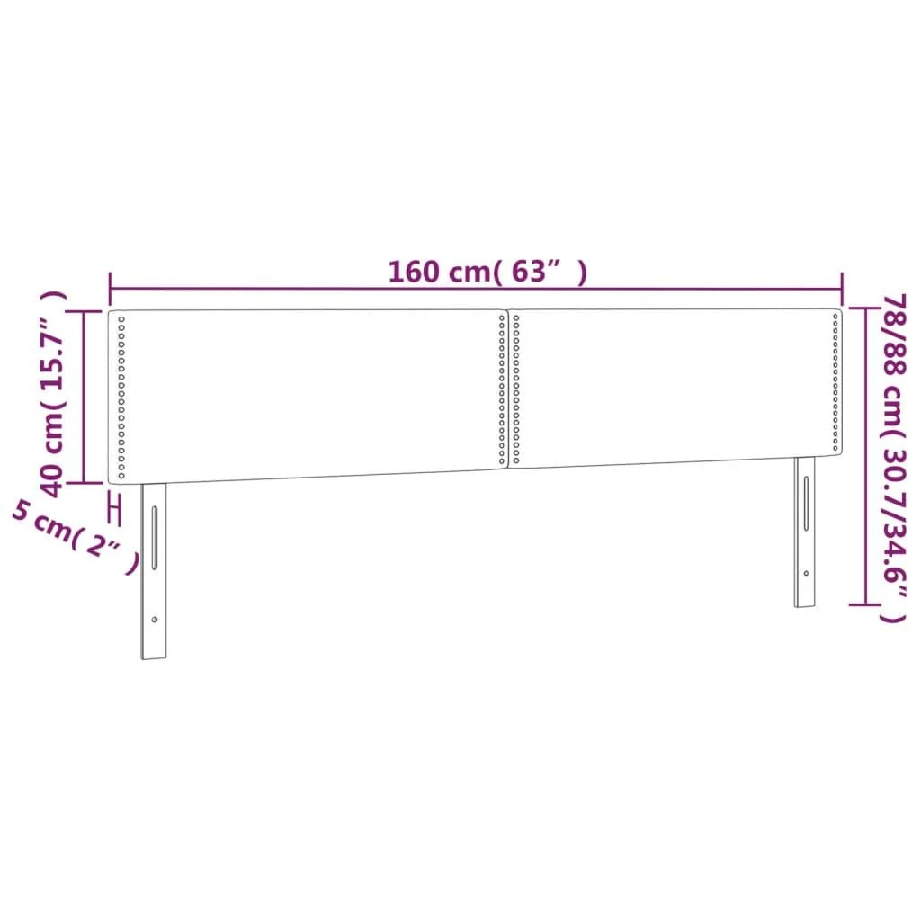 Galvūgalis su LED, juodos spalvos, 160x5x78/88cm, audinys