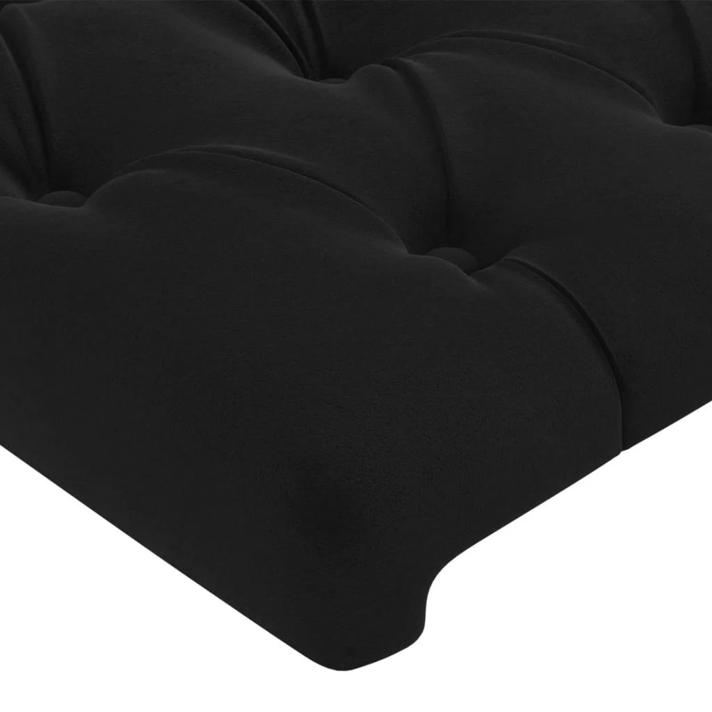 Galvūgalis su LED, juodos spalvos, 160x7x118/128cm, aksomas