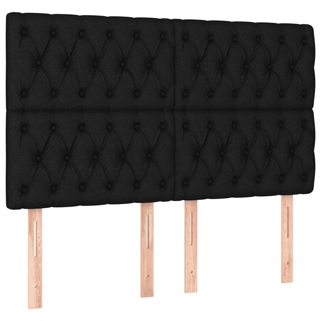Galvūgalis su LED, juodos spalvos, 160x7x118/128cm, audinys