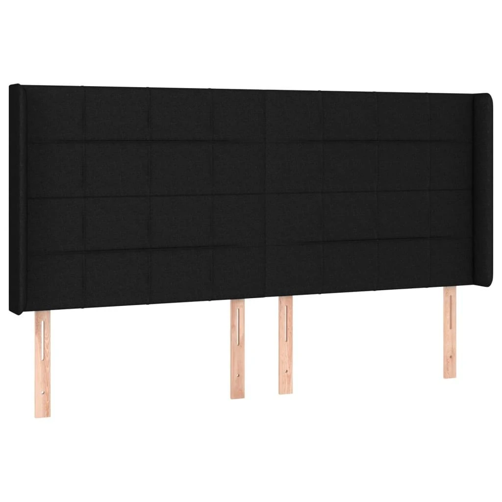 Galvūgalis su LED, juodos spalvos, 163x16x118/128cm, audinys