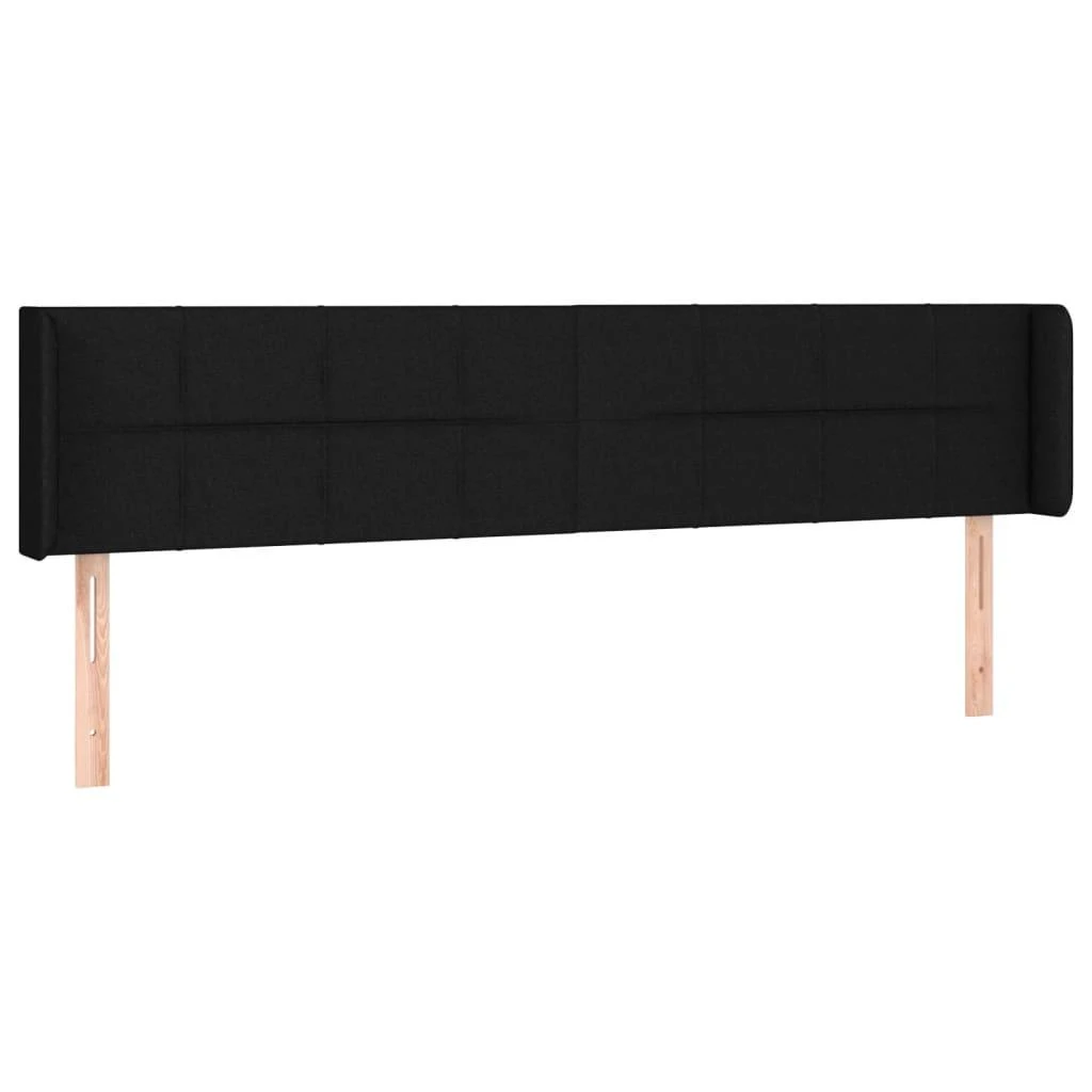 Galvūgalis su LED, juodos spalvos, 163x16x78/88cm, audinys