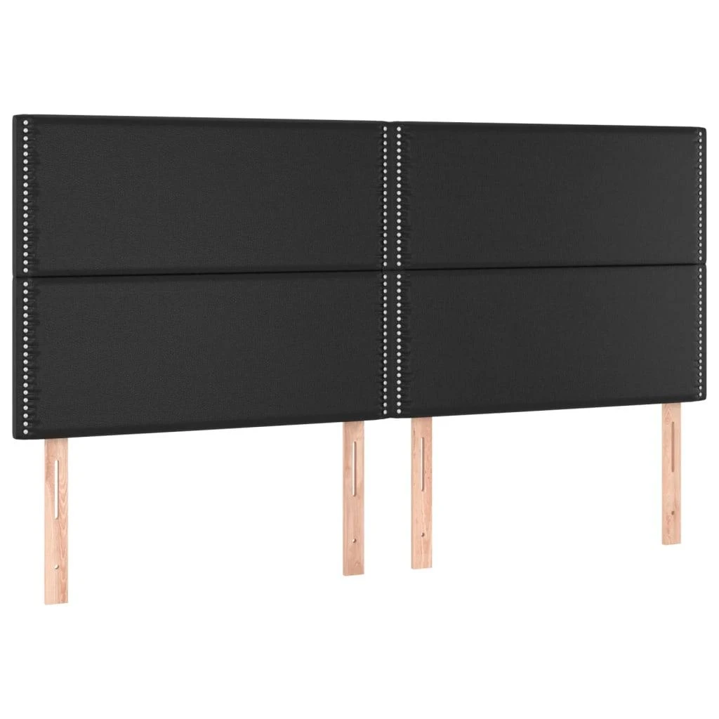 Galvūgalis su LED, juodos spalvos, 180x5x118/128cm dirbtinė oda