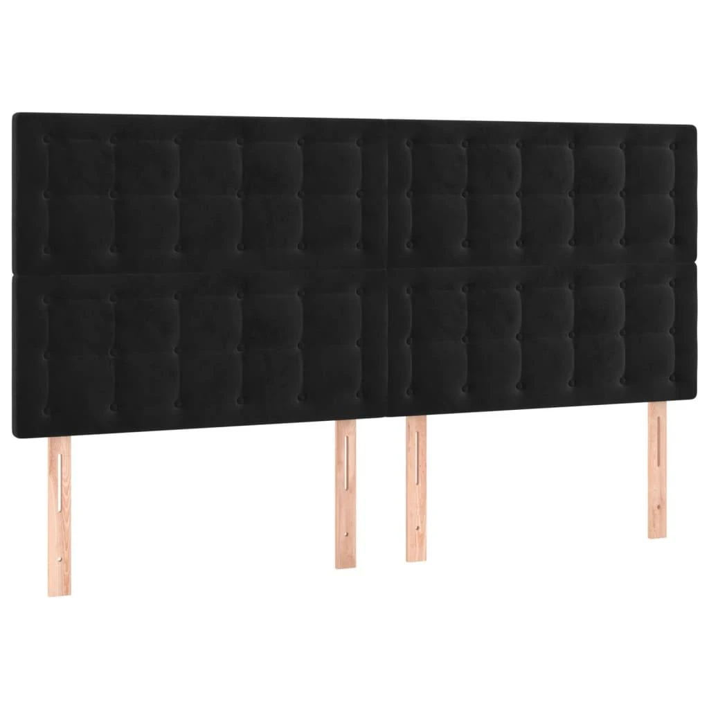 Galvūgalis su LED, juodos spalvos, 180x5x118/128cm, aksomas