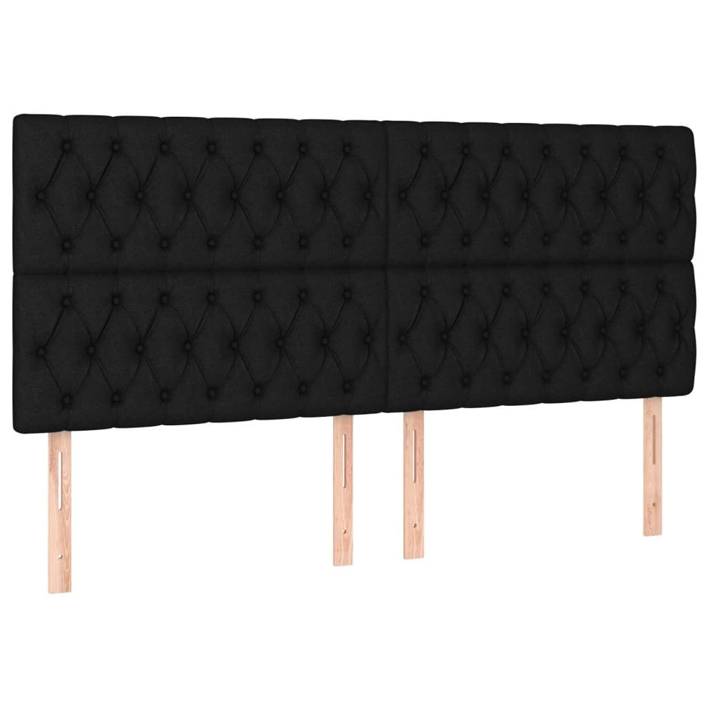 Galvūgalis su LED, juodos spalvos, 180x7x118/128cm, audinys