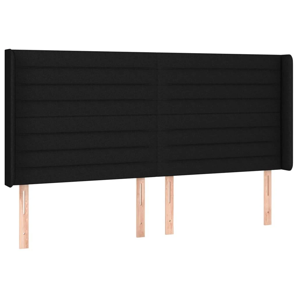 Galvūgalis su LED, juodos spalvos, 183x16x118/128cm, audinys