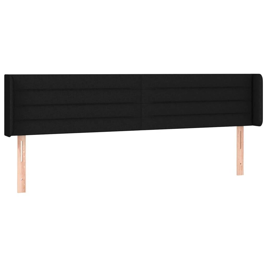 Galvūgalis su LED, juodos spalvos, 183x16x78/88cm, audinys