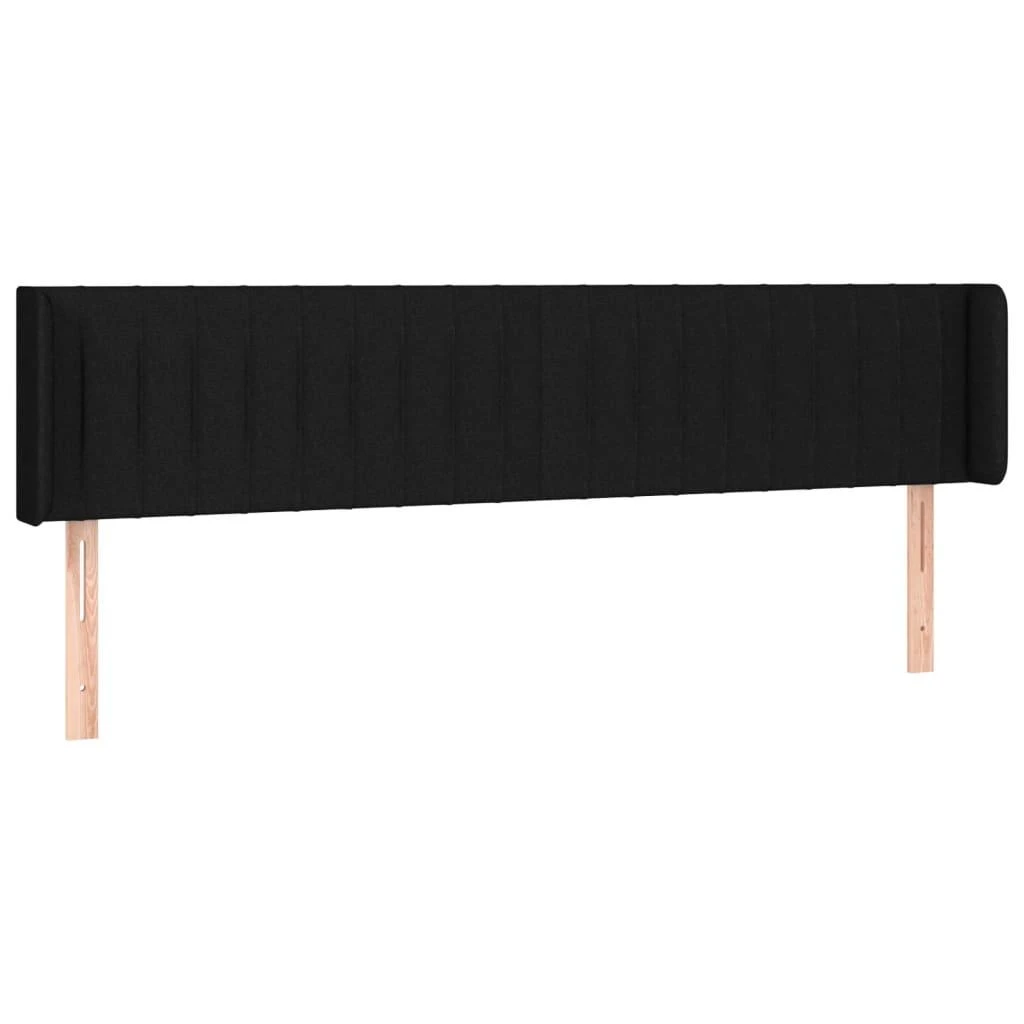 Galvūgalis su LED, juodos spalvos, 183x16x78/88cm, audinys