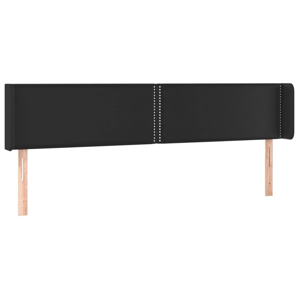 Galvūgalis su LED, juodos spalvos, 183x16x78/88cm, dirbtinė oda
