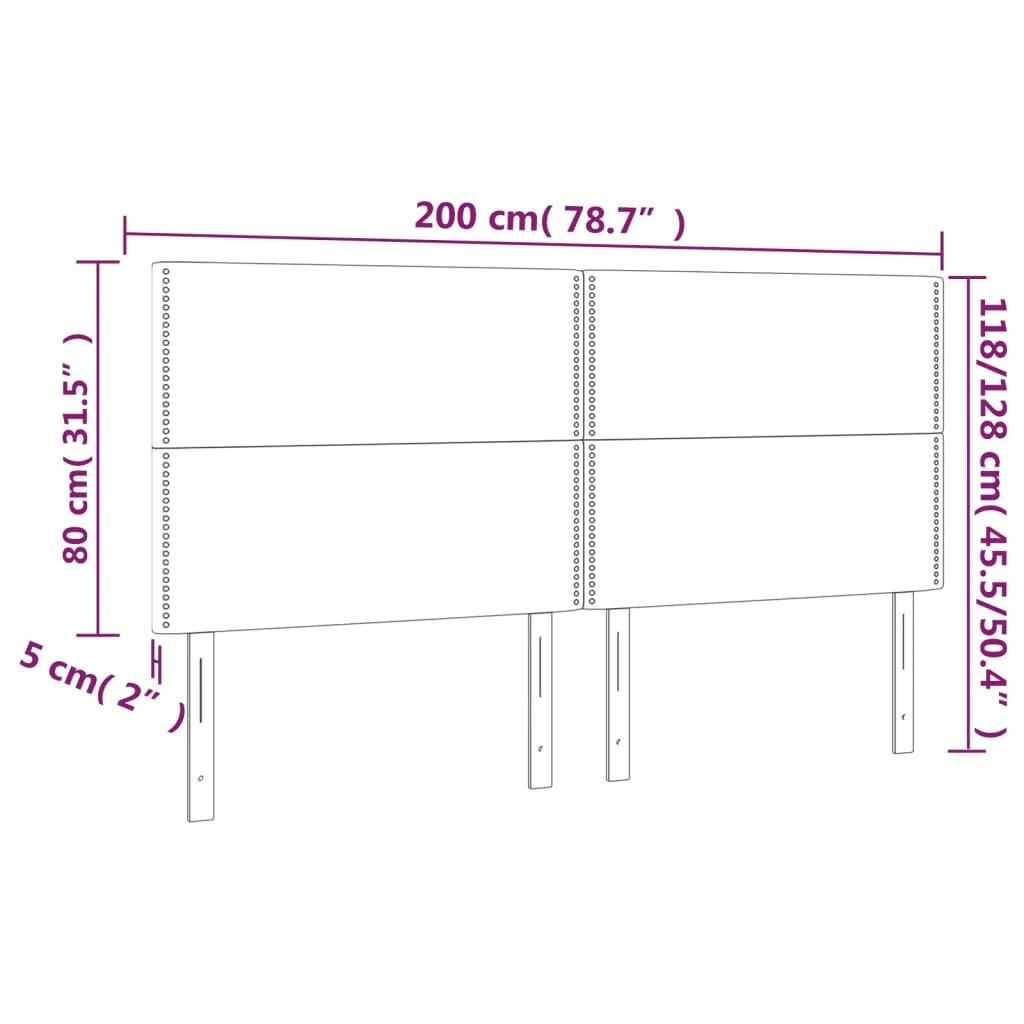 Galvūgalis su LED, juodos spalvos, 200x5x118/128 cm