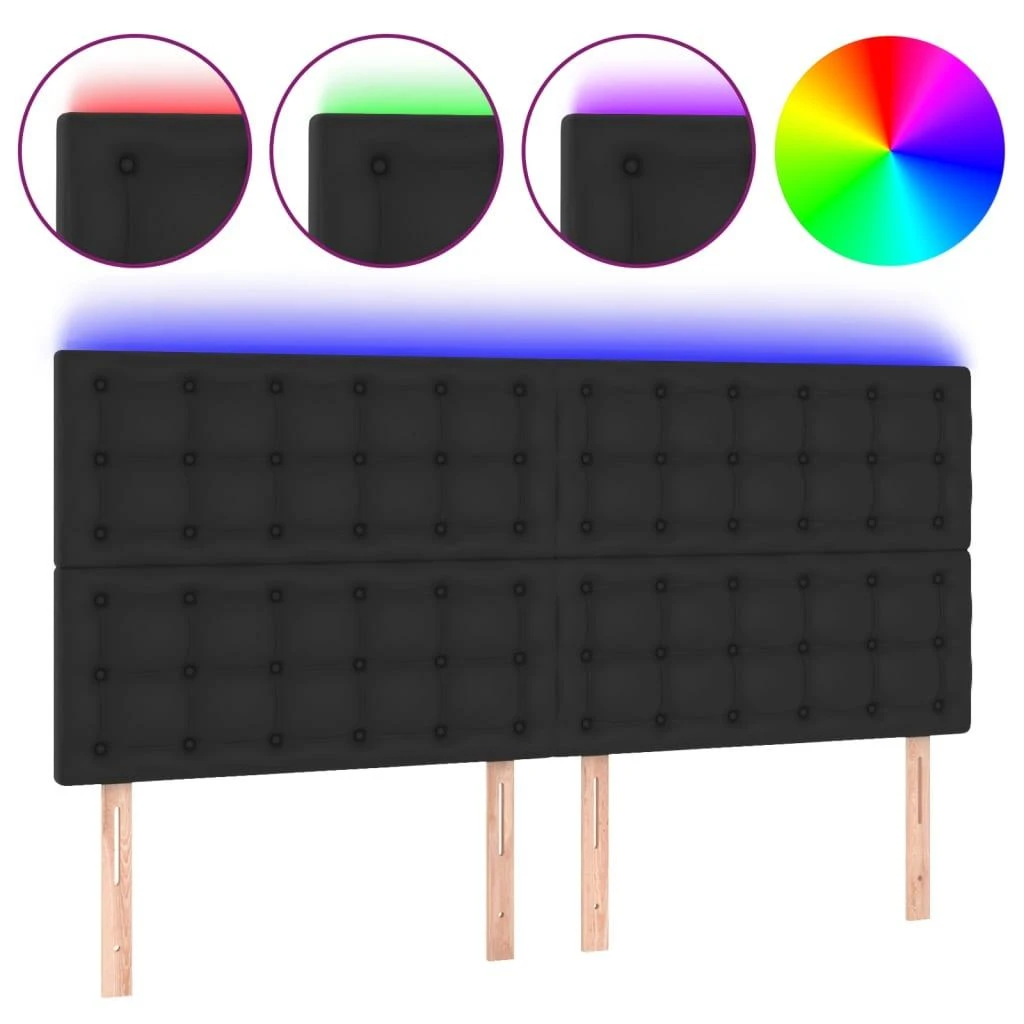 Galvūgalis su LED, juodos spalvos, 200x5x118/128 cm