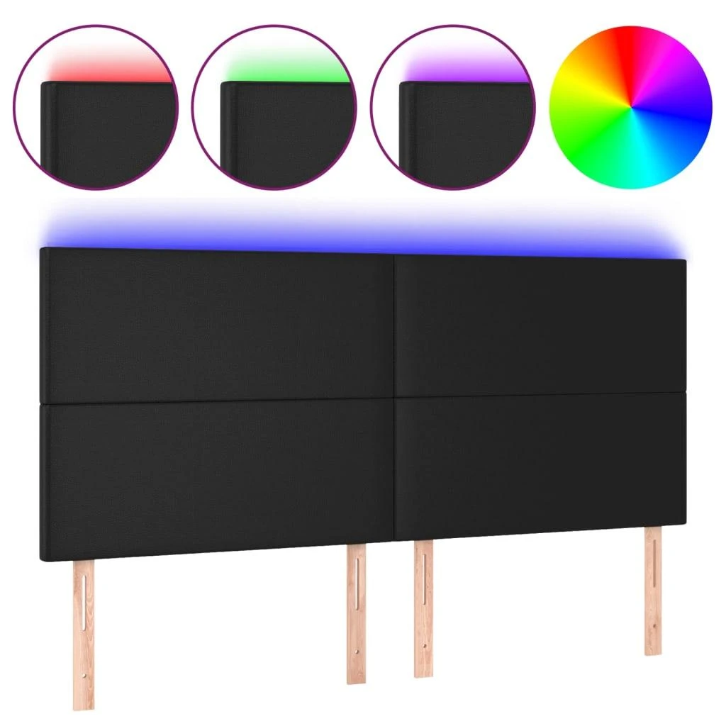 Galvūgalis su LED, juodos spalvos, 200x5x118/128 cm